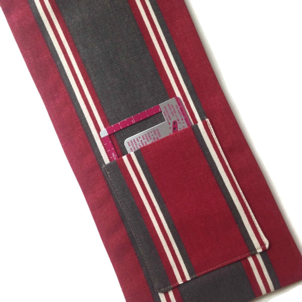 Hanging Circular Needle Organizer Red Stripe - Buttermilk Cottage