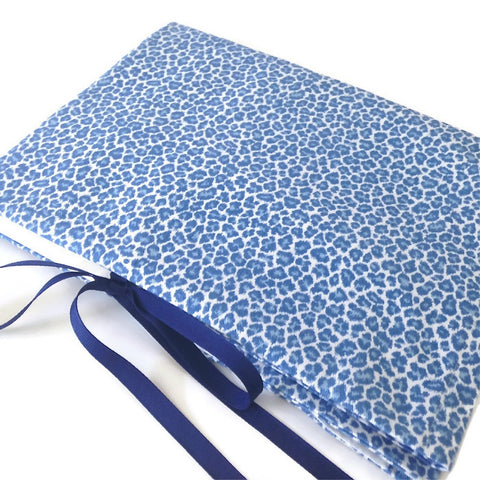 Circular Needle Case Blue Faux Animal Print