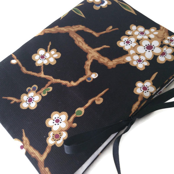 Circular Needle Case Black Oriental Floral
