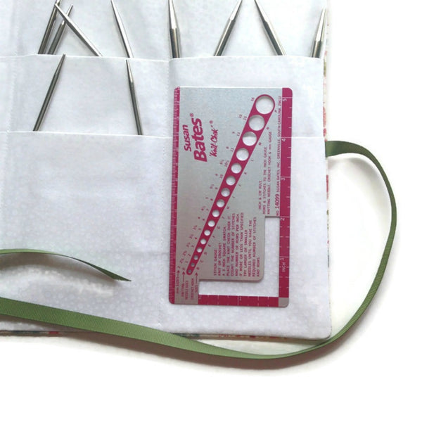 Circular Needle Case Pastel Paisley Linen