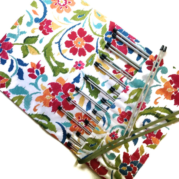 15 Pocket Straight  Needle Roll Up Case Summer Floral