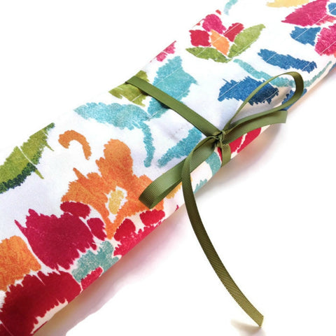 15 Pocket Straight  Needle Roll Up Case Summer Floral