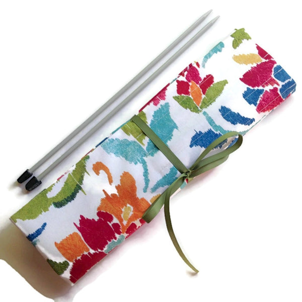 15 Pocket Straight  Needle Roll Up Case Summer Floral