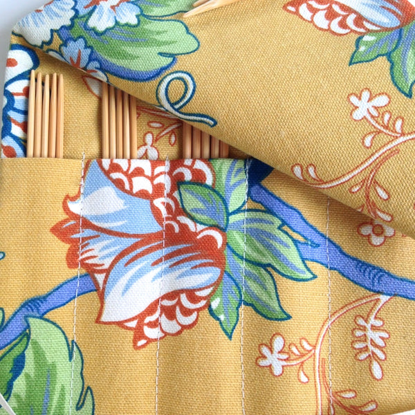 Sock Knitter's Needle Set Yellow Floral