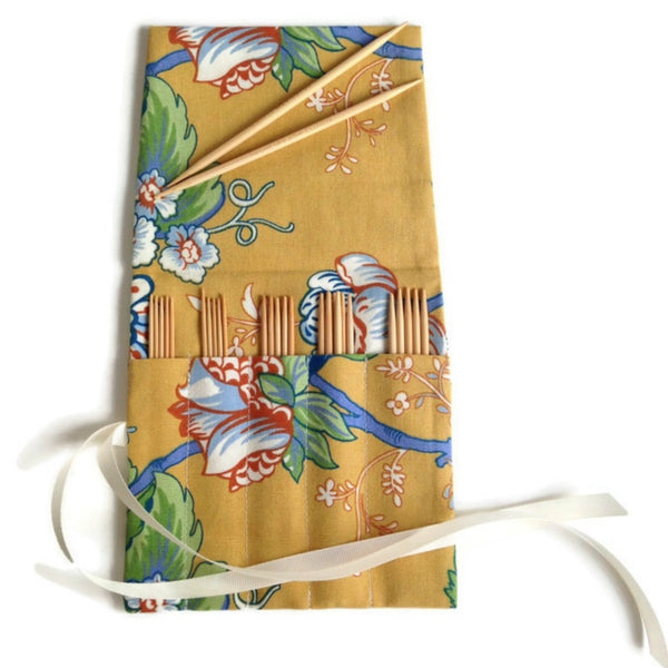 Sock Knitter's Needle Set Yellow Floral