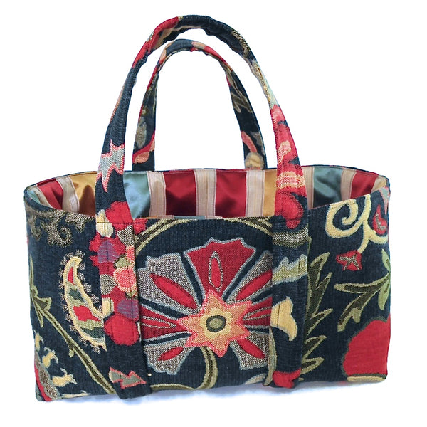 The Small Project Bag Teal Floral Tapestry