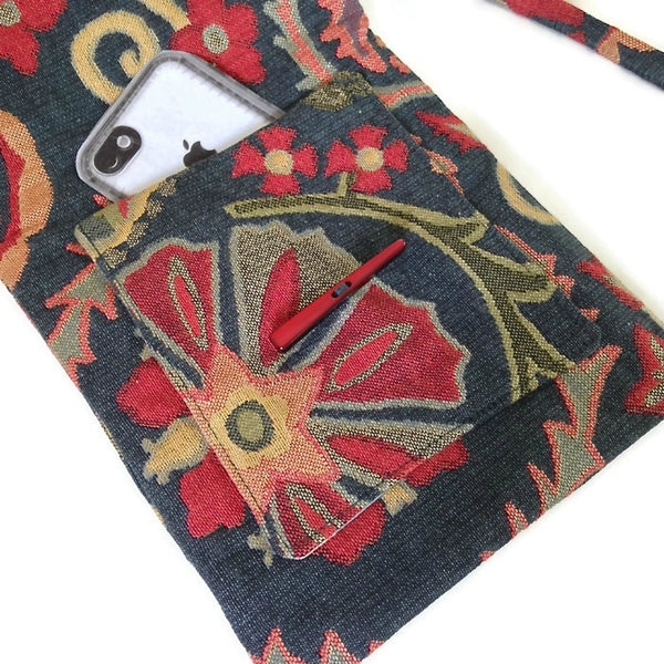 Tag Along Bag Teal Floral Tapestry