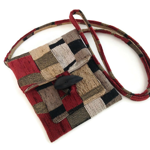 Tag Along Bag Red Black Geometrics