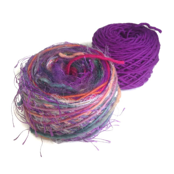 Purple FUSION Slouchy Hat Kit - Buttermilk Cottage - 5