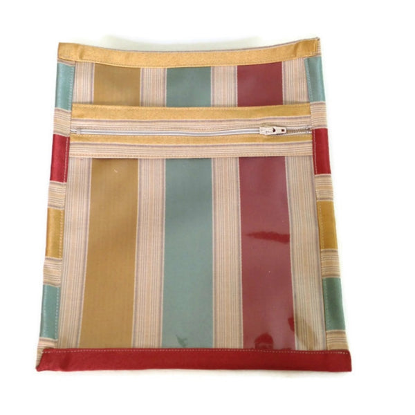 Accessory Bag Gold Aqua Stripe