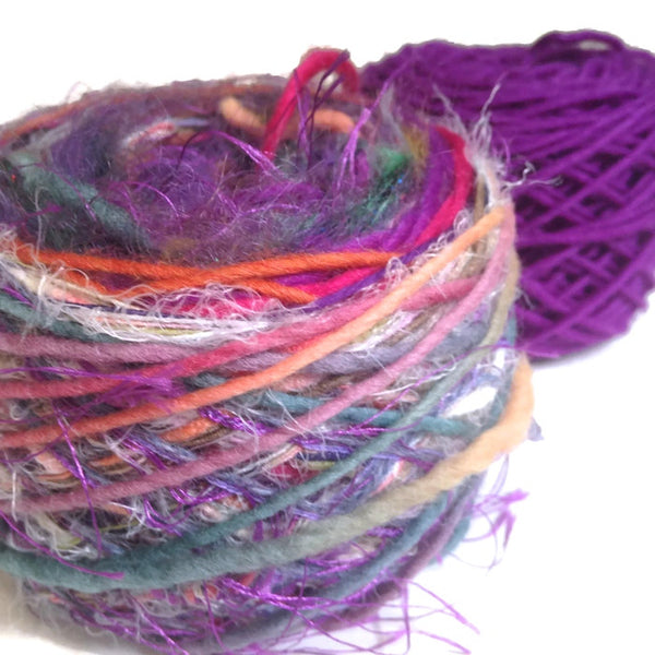 Purple FUSION Slouchy Hat Kit - Buttermilk Cottage - 4