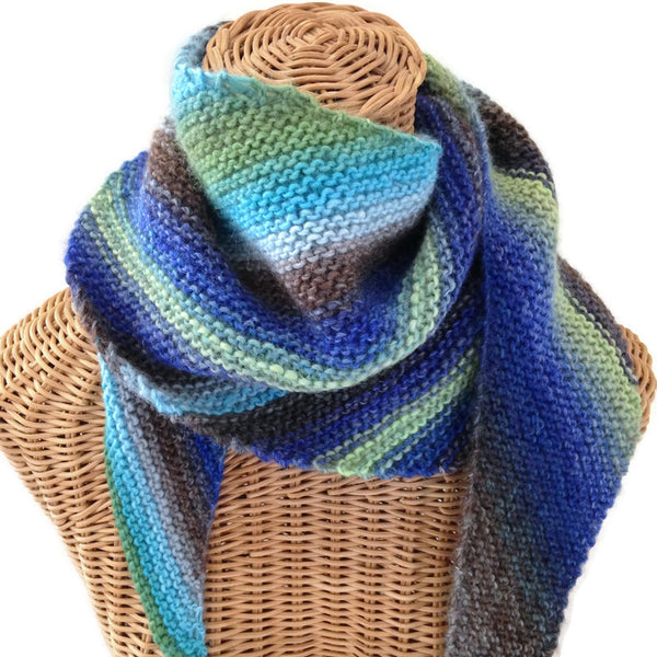 Triangular Scarf Wool Asymmetrical
