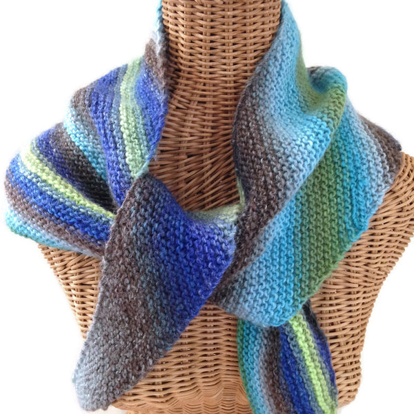 Triangular Scarf Wool Asymmetrical