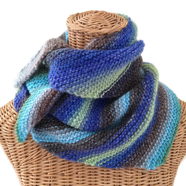 Triangular Scarf Wool Asymmetrical