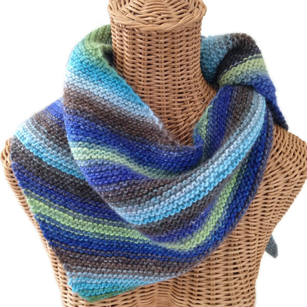 Triangular Scarf Wool Asymmetrical