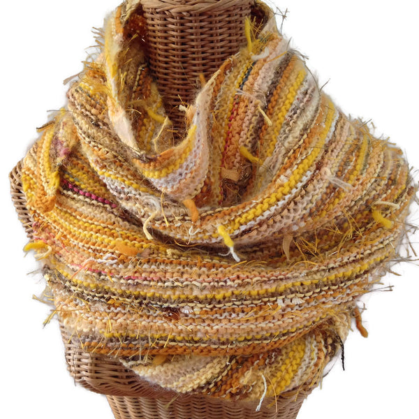 Triangular Scarf Wool Asymmetrical FUSION Gold