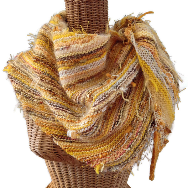 Triangular Scarf Wool Asymmetrical FUSION Gold