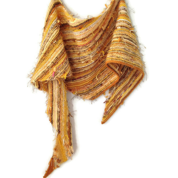 Triangular Scarf Wool Asymmetrical FUSION Gold