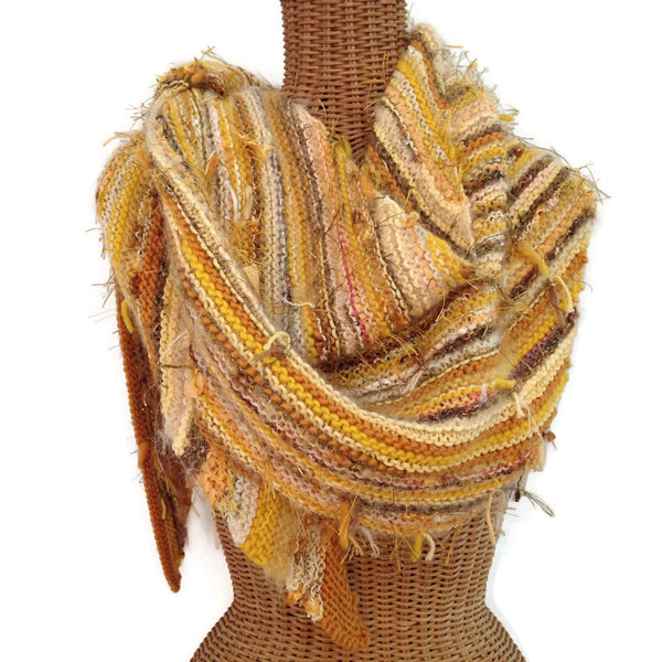 Triangular Scarf Wool Asymmetrical FUSION Gold