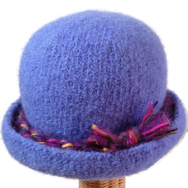 Bowler Style Felted Hat Periwinkle Wool