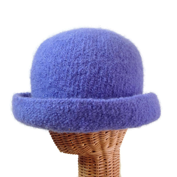 Bowler Style Felted Hat Periwinkle Wool