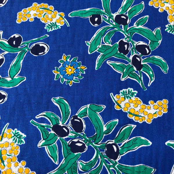 Cotton Fabric French Retro Blue