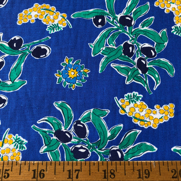 Cotton Fabric French Retro Blue