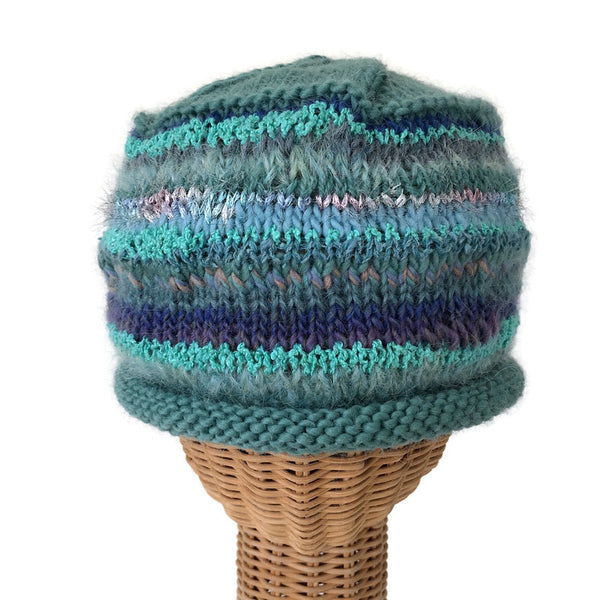 Aqua Rolled Brim Beanie
