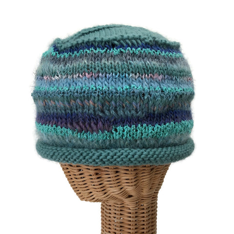 Aqua Rolled Brim Beanie