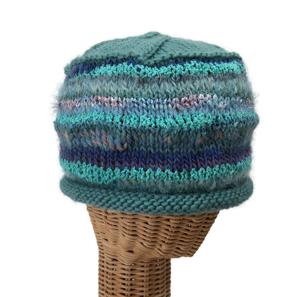 Aqua Rolled Brim Beanie