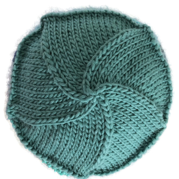 Aqua Rolled Brim Beanie
