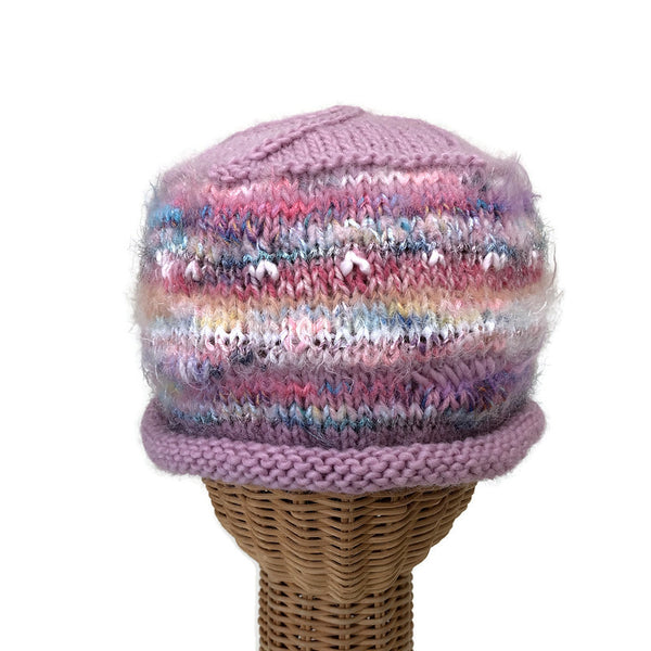 Pink Rolled Brim Beanie