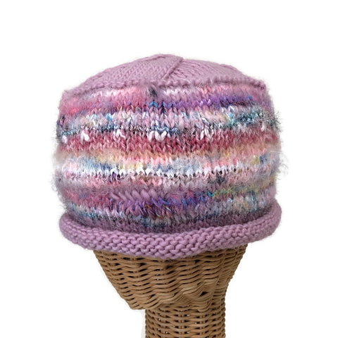 Pink Rolled Brim Beanie