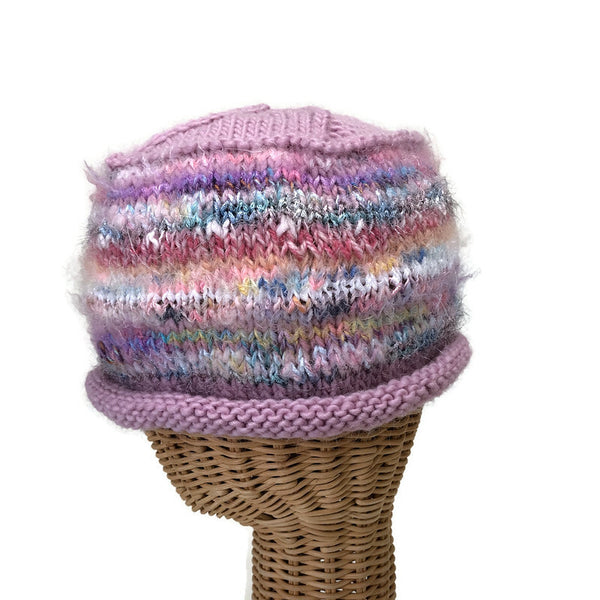 Pink Rolled Brim Beanie