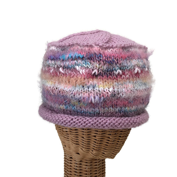 Pink Rolled Brim Beanie