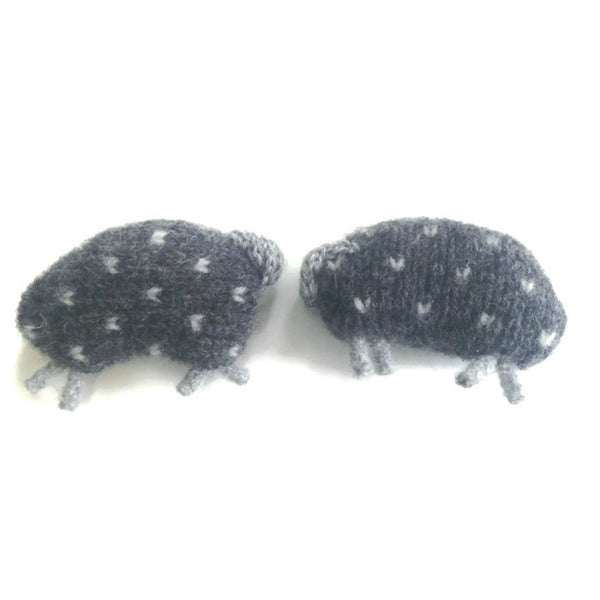 Felted Sheep Hand Warmers Gray