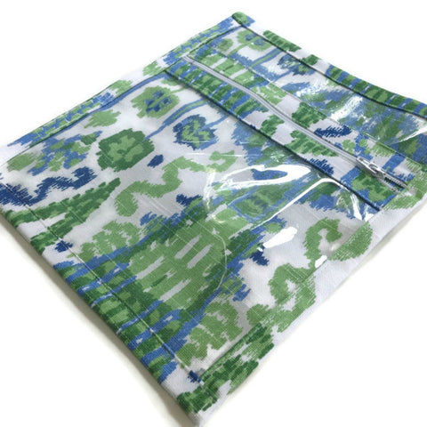 Accessory Bag Blue Green Ikat