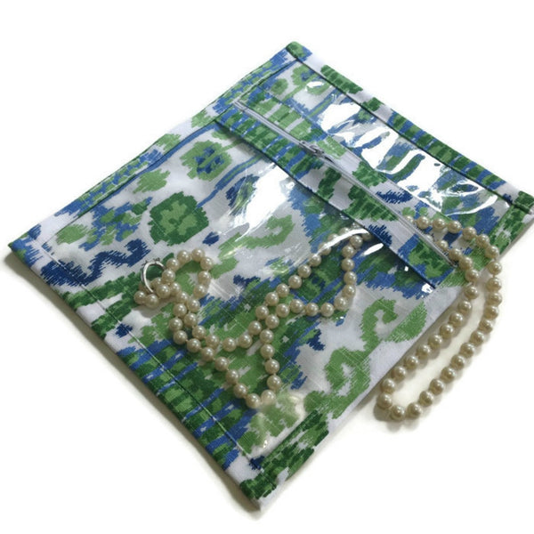 Accessory Bag Blue Green Ikat