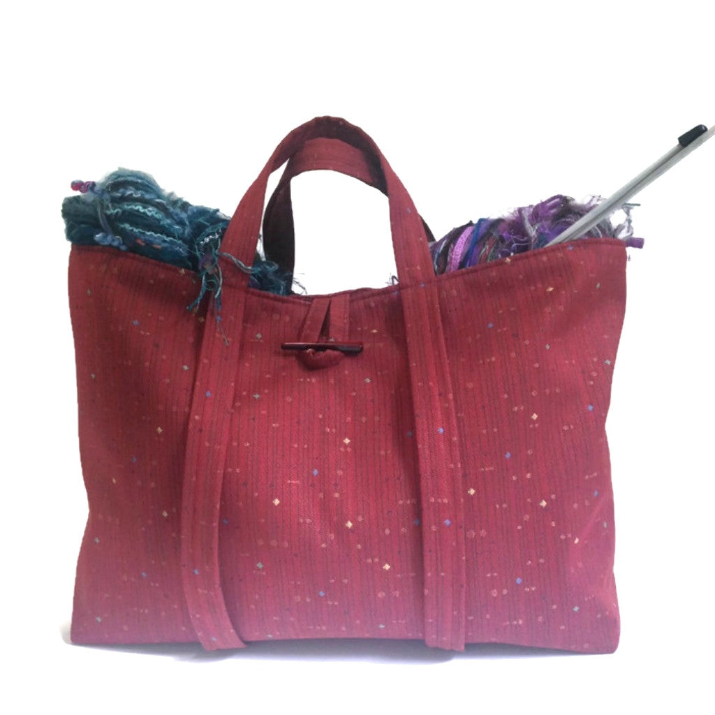 The Large Knitting Bag Red - Buttermilk Cottage