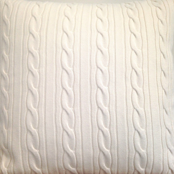 Sweater Pillow Single Soft White Cables - Buttermilk Cottage