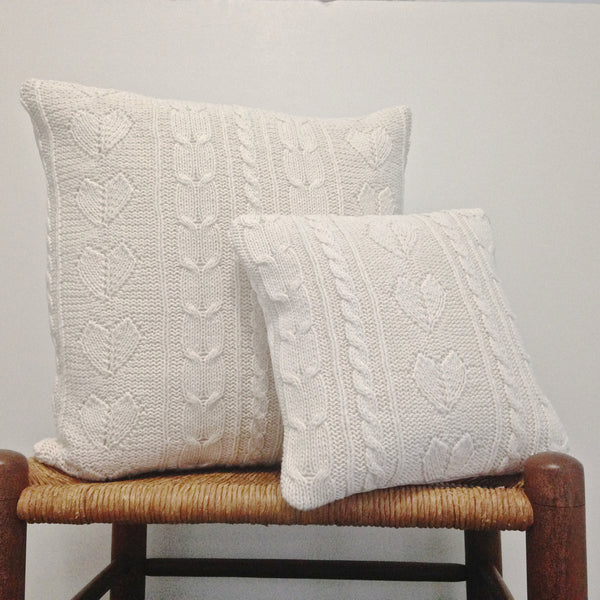 Sweater Pillow Set Off White Cables - Buttermilk Cottage