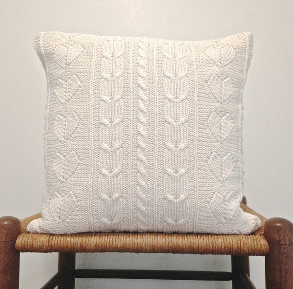 Sweater Pillow Set Off White Cables - Buttermilk Cottage