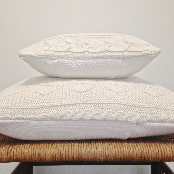 Sweater Pillow Set Off White Cables - Buttermilk Cottage