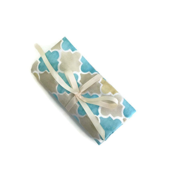 Double Point Needle Roll Up 6 or 12 Pockets Aqua Beige Graphic