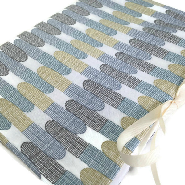 Circular Needle Case Brown Blue Graphic Fabric
