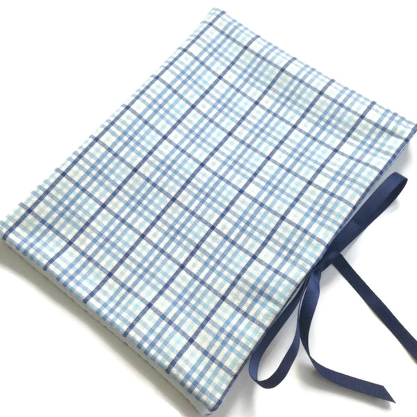 Circular Needle Case Blue Plaid - Buttermilk Cottage