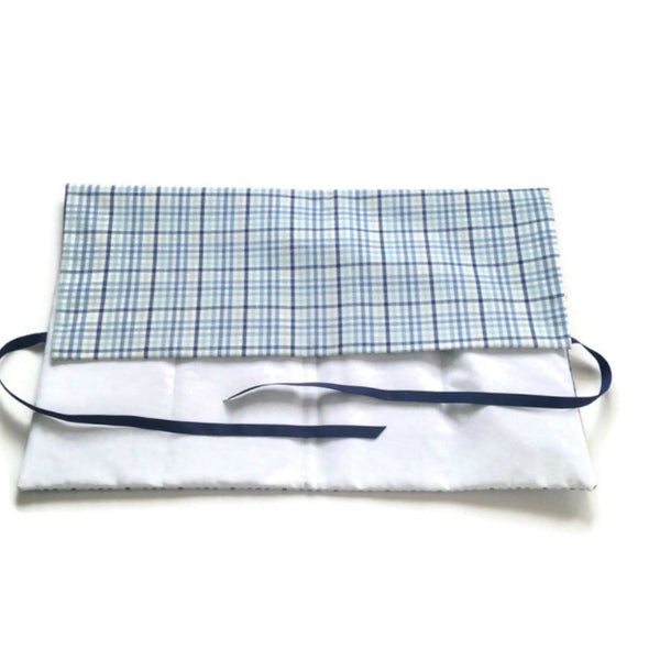 Circular Needle Case Blue Plaid - Buttermilk Cottage