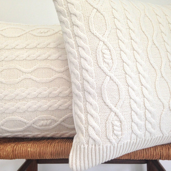 Sweater Pillow Set Off White Acrylic - Buttermilk Cottage