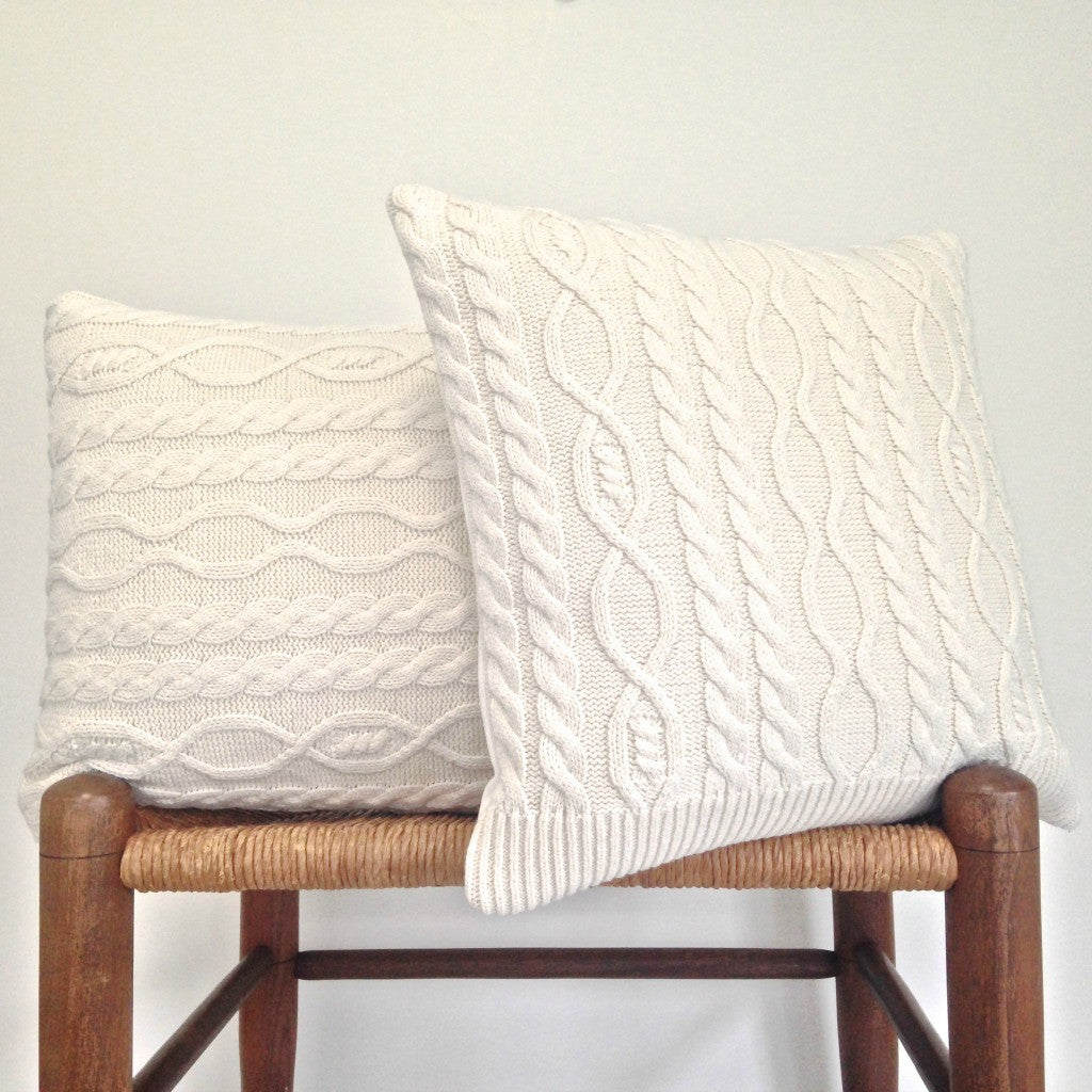 Sweater Pillow Set Off White Acrylic - Buttermilk Cottage