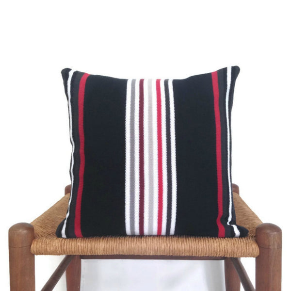 Sweater Pillow Set Black Striped